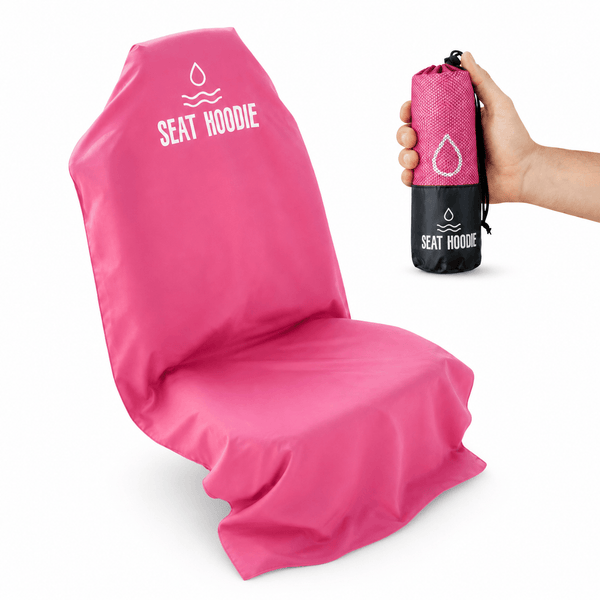Pink Seat Hoodie microfiber car seat cover, front view